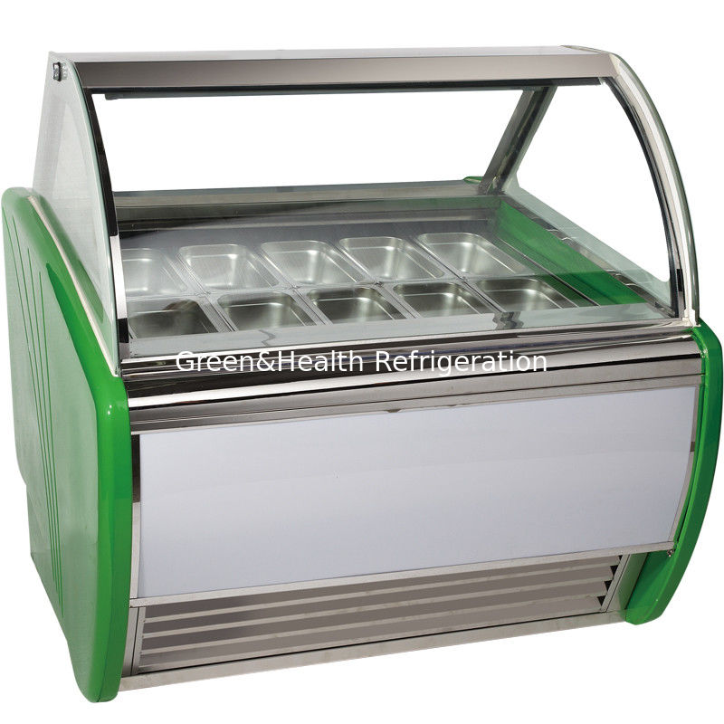 10/12/14/16/18 Pans Gelato Freezer Blue Hard Ice Cream Display Freezer