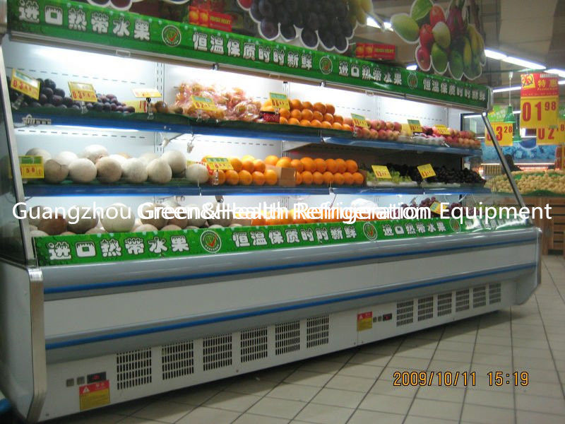 Large Capacity Upright Open Display Chiller with Energy-Saving Night Curtain and Dynamic Fan Cooling