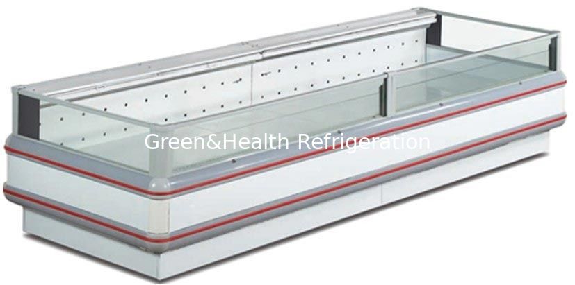 Supermarket Double Island Freezer 1500W 90mm Thick With Glass Covers