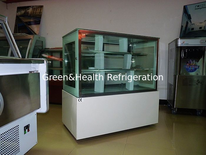 Asia Hot Sale Luxury White Square Cake Display Freezer 1.8 meter Two Layers