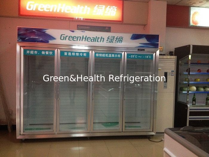 Transparent Seamless Splicing Glass Door Freezer For Restaurant