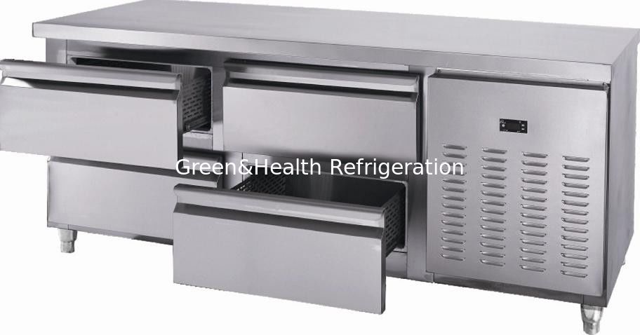 large Wide Under Counter Freezer Integrated With Smaller Fender / Drawers