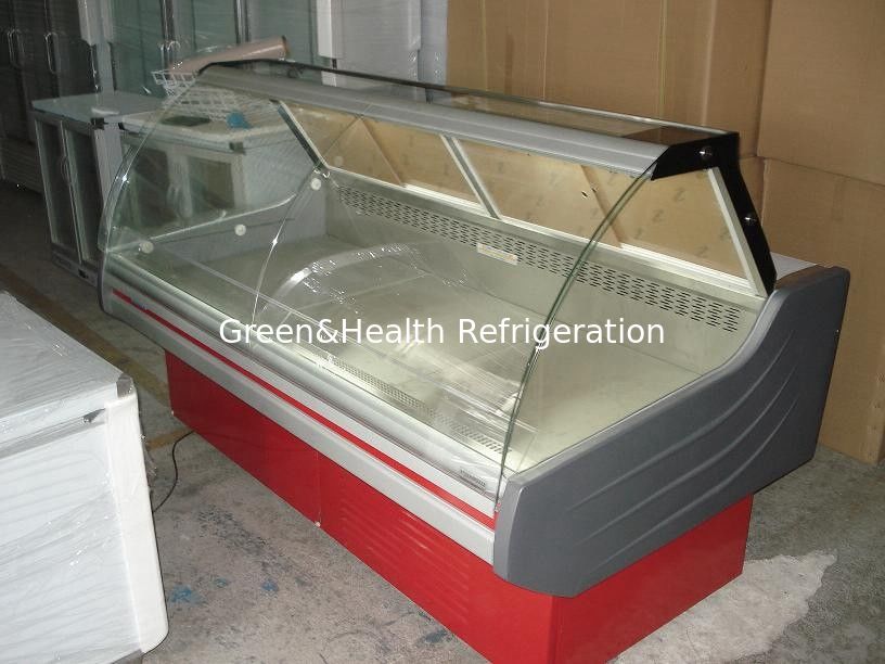 Meat Shop Open Display Cooler meat Deli Refrigerator Front Flip Glass Door