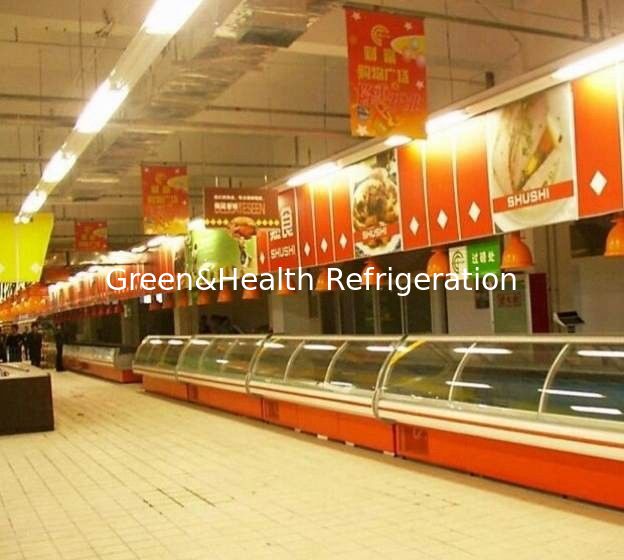 Meat Shop Open Display Cooler meat Deli Refrigerator Front Flip Glass Door