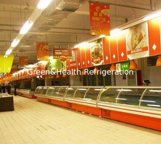 Experienced Custom Supermarket Projects With Island Freezer / Meat Counter