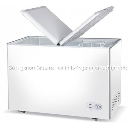 Curved Glass Door Frige R134a , CE Chest Freezer Automatic Defrost