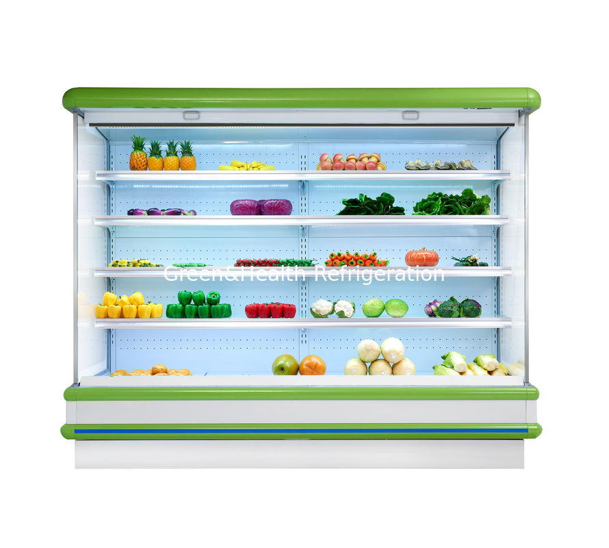 Commercial Supermarket Outdoor Multideck Open Chiller / Fruit And Veg Display Fridge
