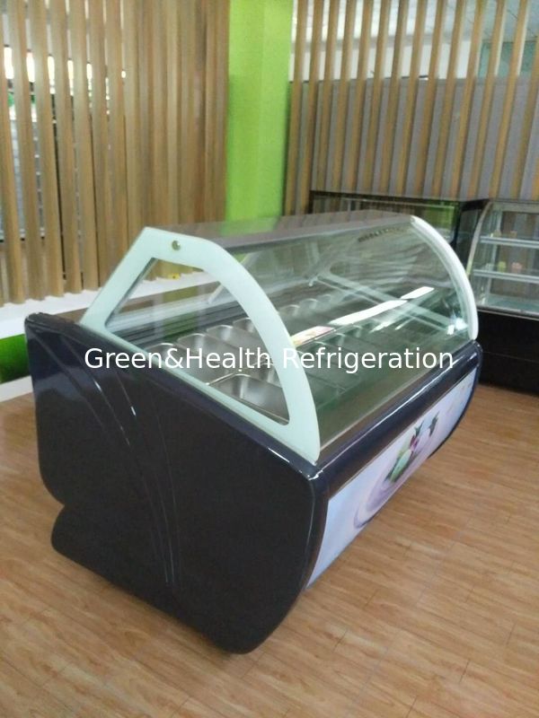 12 14 16 Flavors Ice Cream Display Cabinet Case For Gelato Store stainless steel