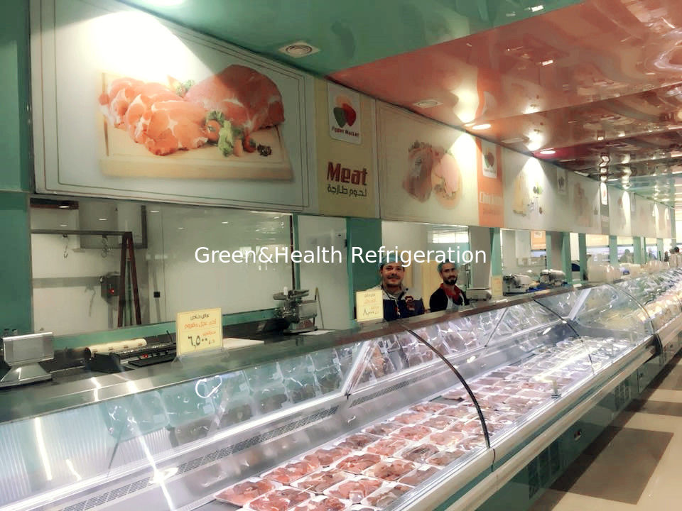 Deli Serve Over Counter Meat Display Refrigerator / Butchery Shop Equipment