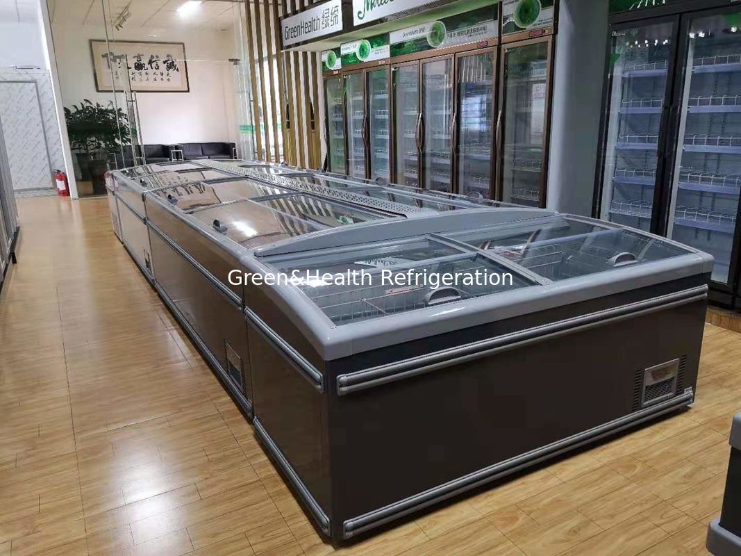 White Color Commercial Fridge Chest Freezer With Siding Door For Supermarket