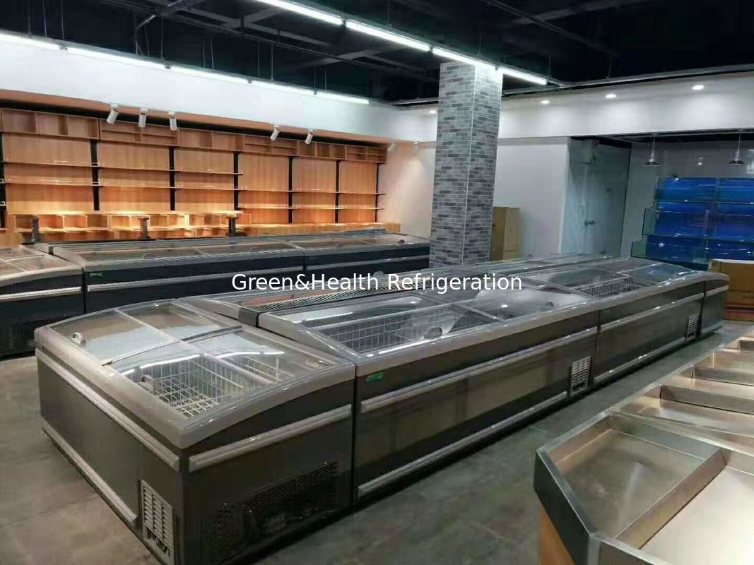 White Color Commercial Fridge Chest Freezer With Siding Door For Supermarket