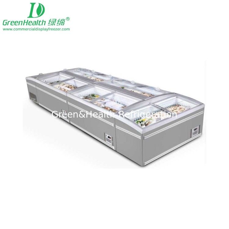 White Color Commercial Fridge Chest Freezer With Siding Door For Supermarket