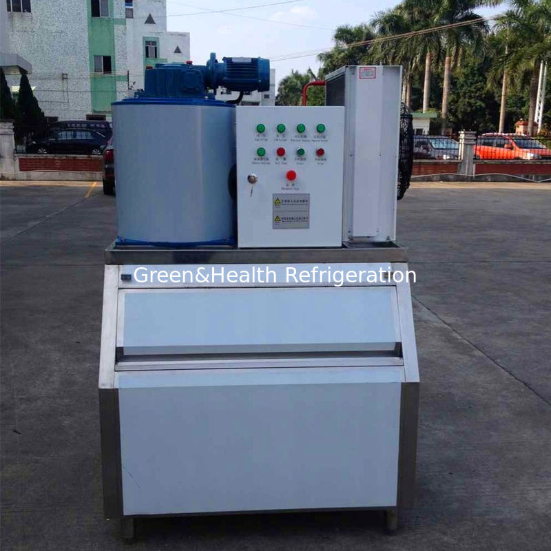 500 Kgs Fan Cooling Seafood Dry Flake Ice Maker Machine With Hanbell Compressor