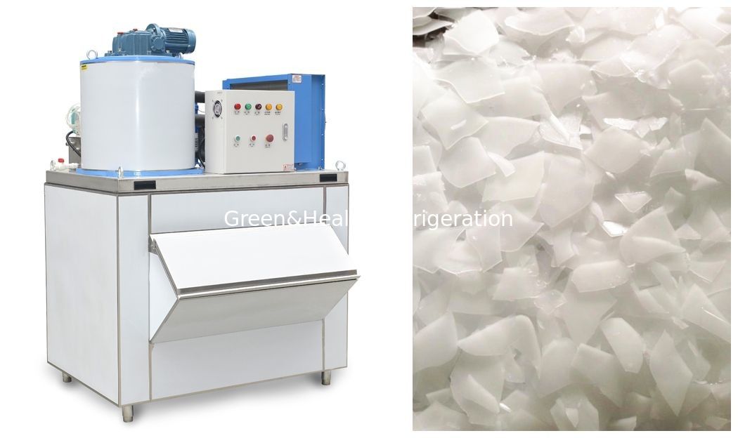 500 Kgs Fan Cooling Seafood Dry Flake Ice Maker Machine With Hanbell Compressor