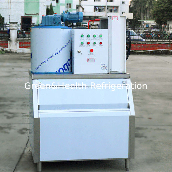 Commercial Seafood Display 1 Ton Flake Ice Maker For Fishery One Year Warranty