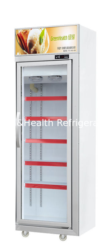 Commercial Upright Ice Cream Glass Door Freezer With -5 Or -18℃ 1220L
