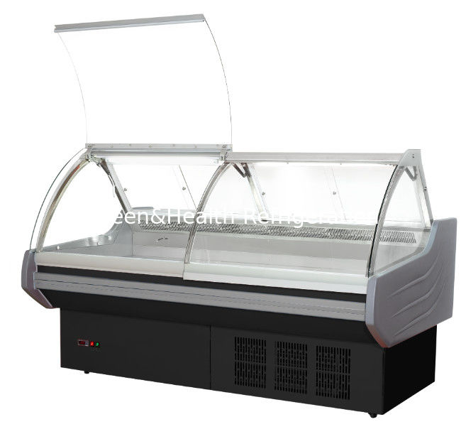 2m 5m Meat Display Chiller With Stainless Steel Cabinet For Butchery Store