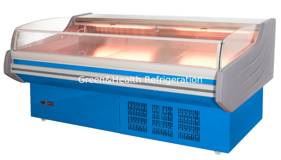 Open Type Meat Display Freezer For Seafood Panasonic Compressor