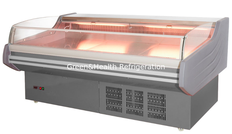 Open Type Meat Display Freezer For Seafood Panasonic Compressor