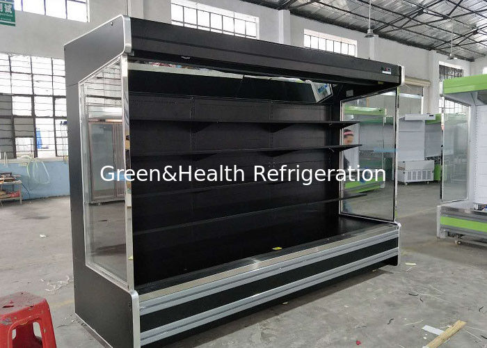 Hypermarket Black Color Fruit Multideck Open Chiller Refrigeration Equipment