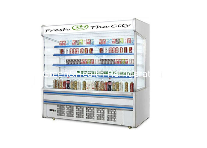 Hypermarket Black Color Fruit Multideck Open Chiller Refrigeration Equipment