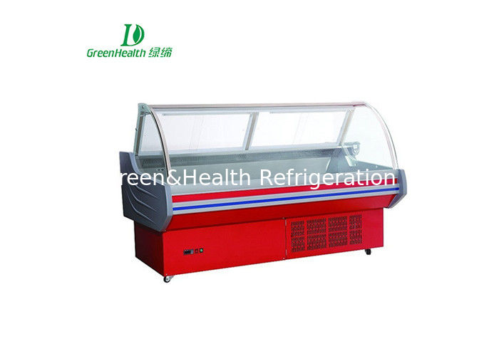 Butcher Shop 2 Meters Meat Deli Display Refrigerator Showcase Red Color