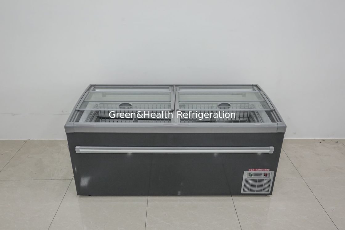 CE ROHS Commercial Display Freezer Supermarket Curved Glass Door Refrigerator
