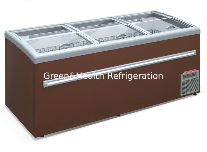 Danfoss Sliding Glass Door Supermarket Island Freezer With 1 Year Warranty