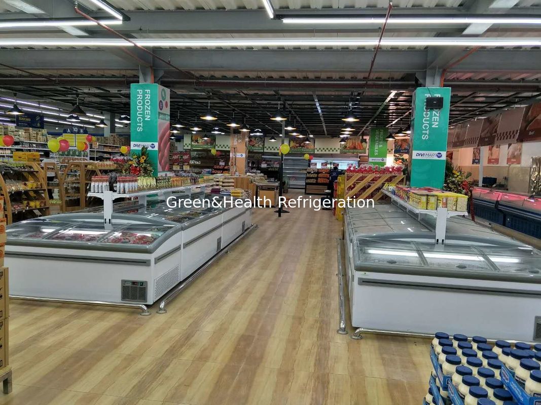 Danfoss Sliding Glass Door Supermarket Island Freezer With 1 Year Warranty