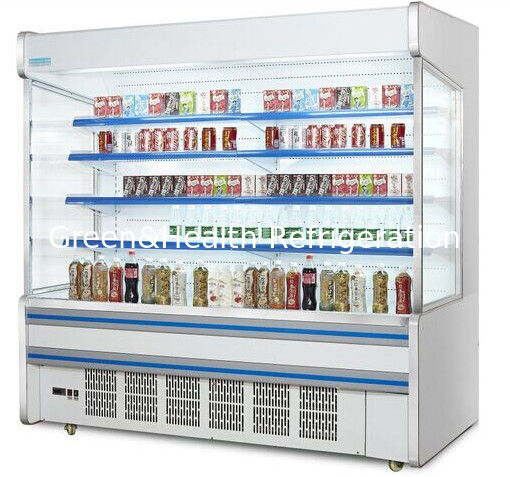 wholesale china made blue ocean supermarket equipment 2 meter remote unit vertical multi-deck open chiller