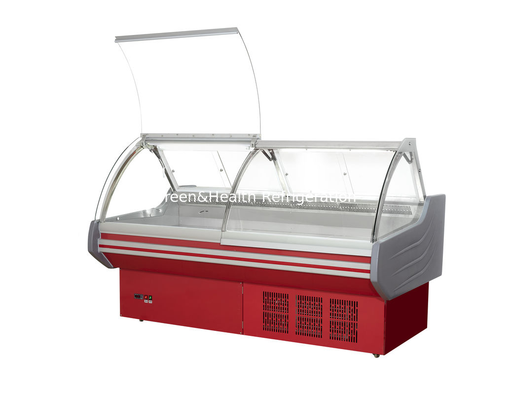 Fan Cooling Deli Display Refrigerator ,  Open Type Fresh Meat Display Counter