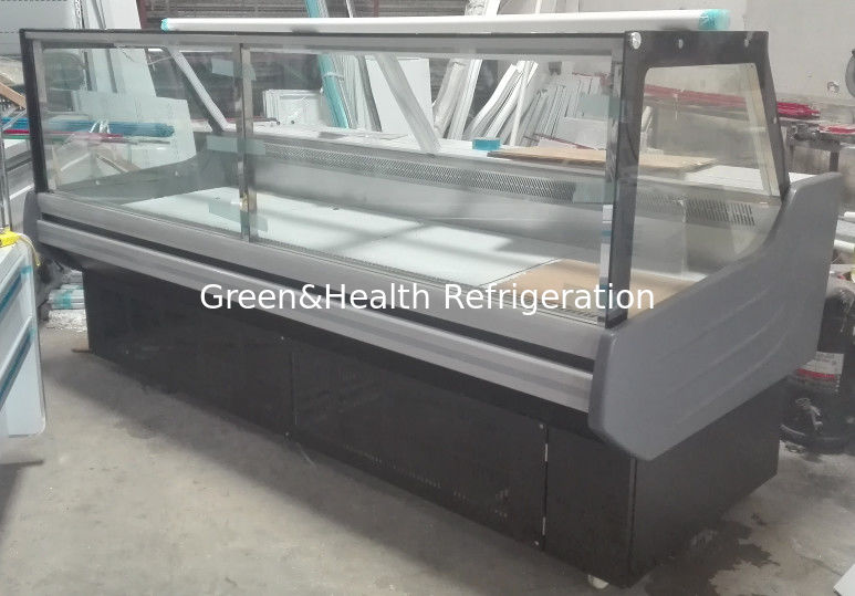 Supermarket Deli Display Fridge Butcher Refrigeration Equipment With Flip Up Glass Door