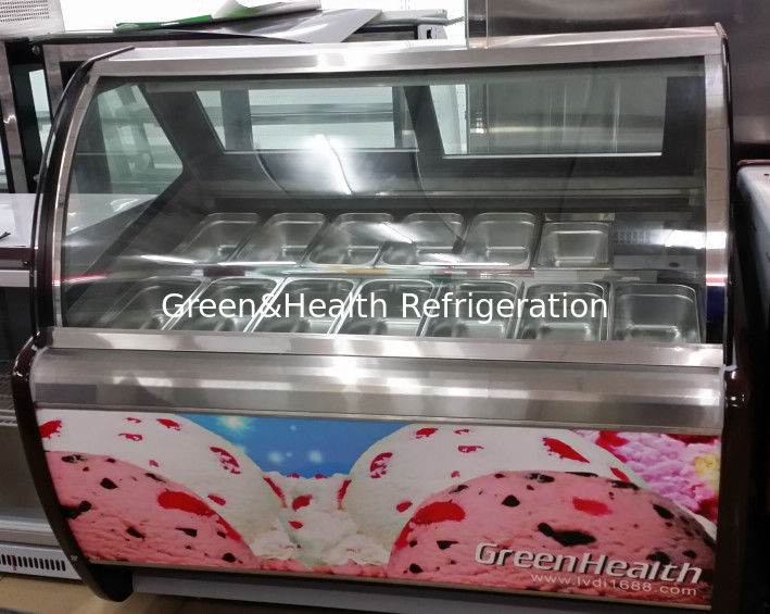 Danfoss Compressor Ice Cream Display Freezer For Pastry Shop CE Certificate