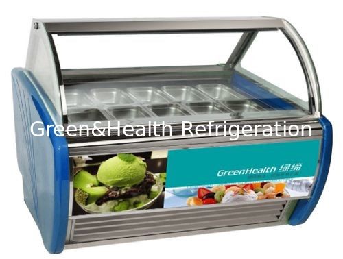 Pan Size 325*176*100mm Customized Stainless Steel Ice Cream Display Freezer