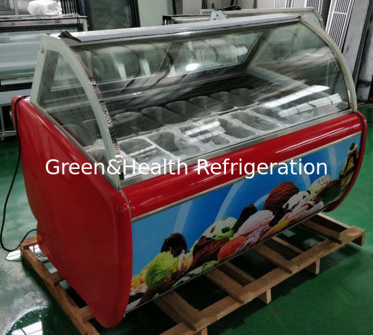Pan Size 325*176*100mm Customized Stainless Steel Ice Cream Display Freezer