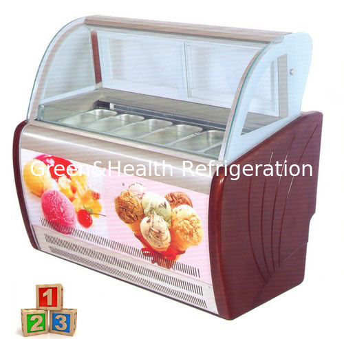 Hard Italian Ice Cream Display Freezer With CE Approved Tempered With Heater