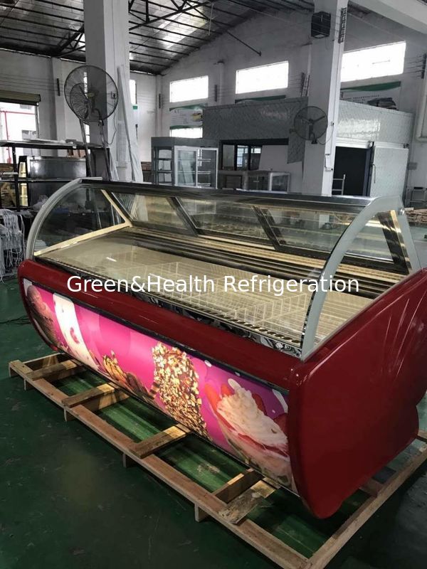 Hard Ice Cream Display Freezer Popsicle Bucket Pans Showcase Gelato Color Steel