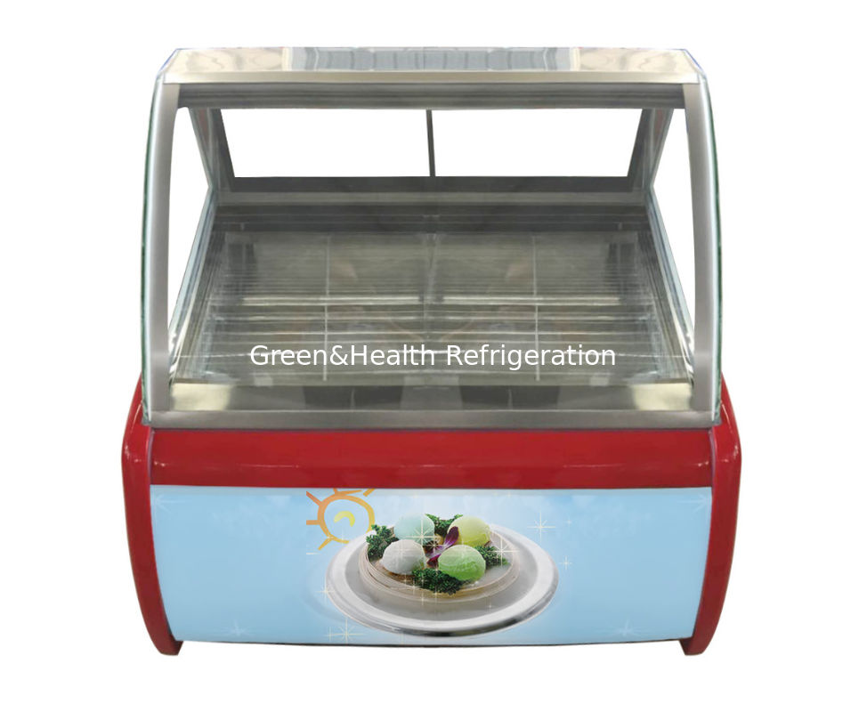Hard Ice Cream Display Freezer Popsicle Bucket Pans Showcase Gelato Color Steel