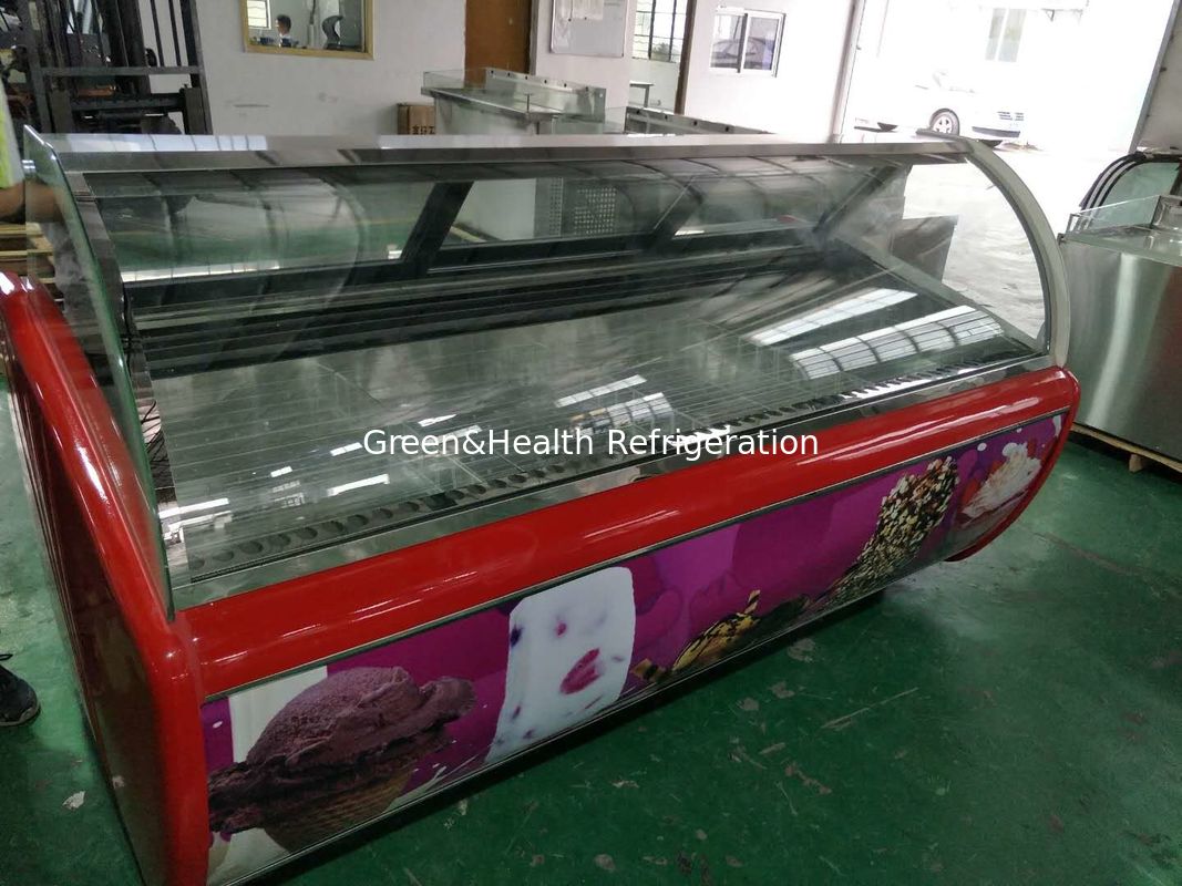 Countertop Gelato Display Freezer with Anti-Fog Glass Danfoss Compressor and Dynamic Air Cooling