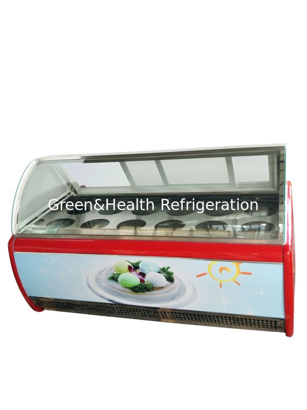 Energy-Efficient Commercial Ice Cream Display Freezer with Curved Glass Top and Danfoss Compressor