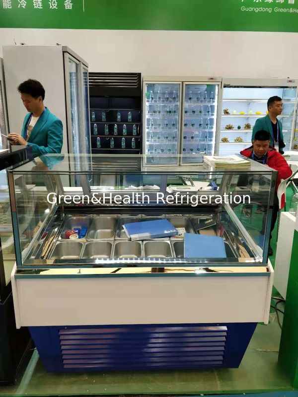 Hard Ice Cream Display Freezer / Popsicle Bucket Pans Showcase Gelato Color Steel
