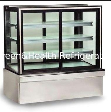 Curved Glass Door With 3 Shelf Cake Display Showcase For  Snack In Bakery Shop
