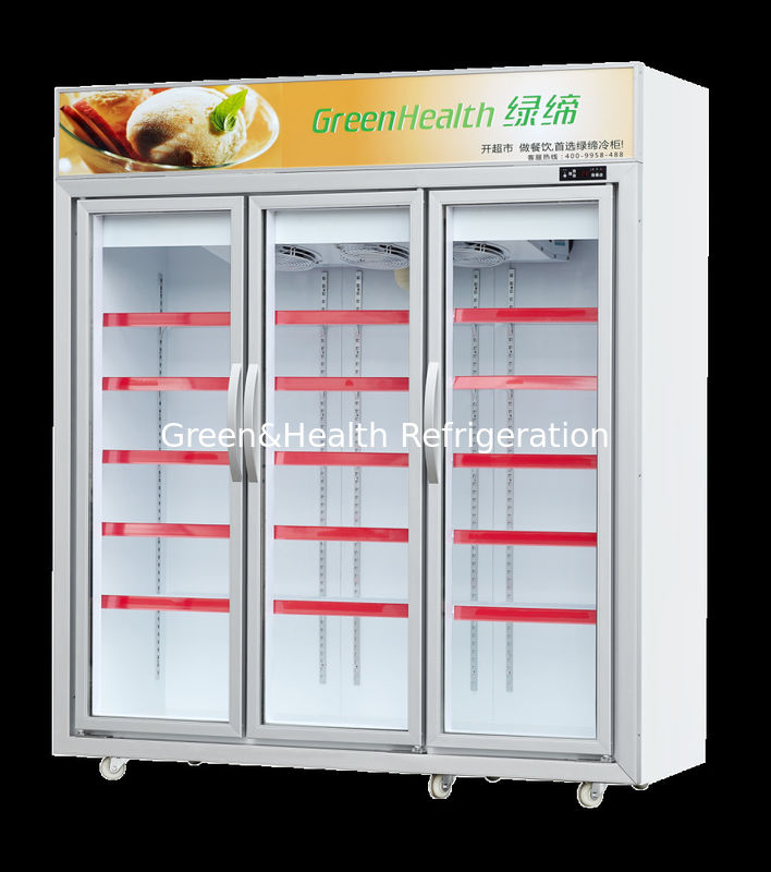 50 / 60hz Glass Door Freezer With Five Layers Shelves For Frozen Sea Food