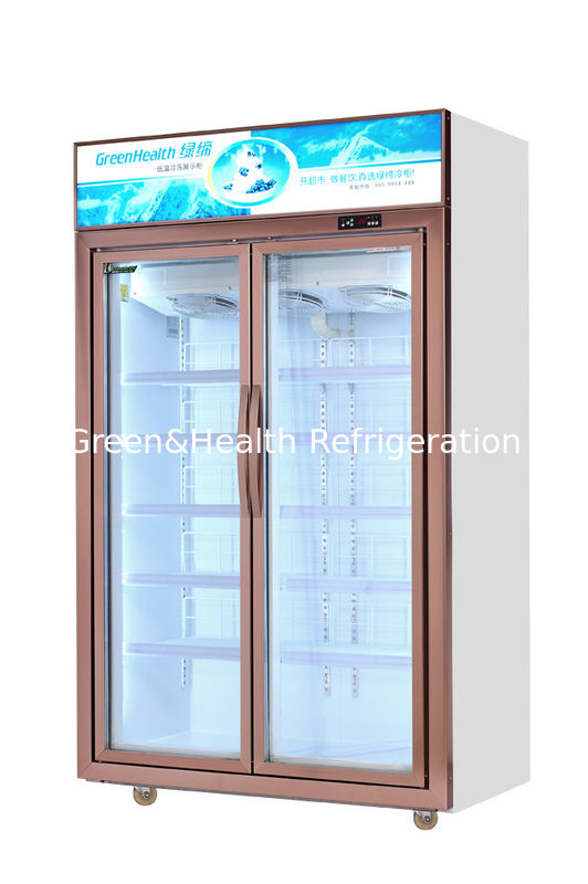 50 / 60hz Glass Door Freezer With Five Layers Shelves For Frozen Sea Food