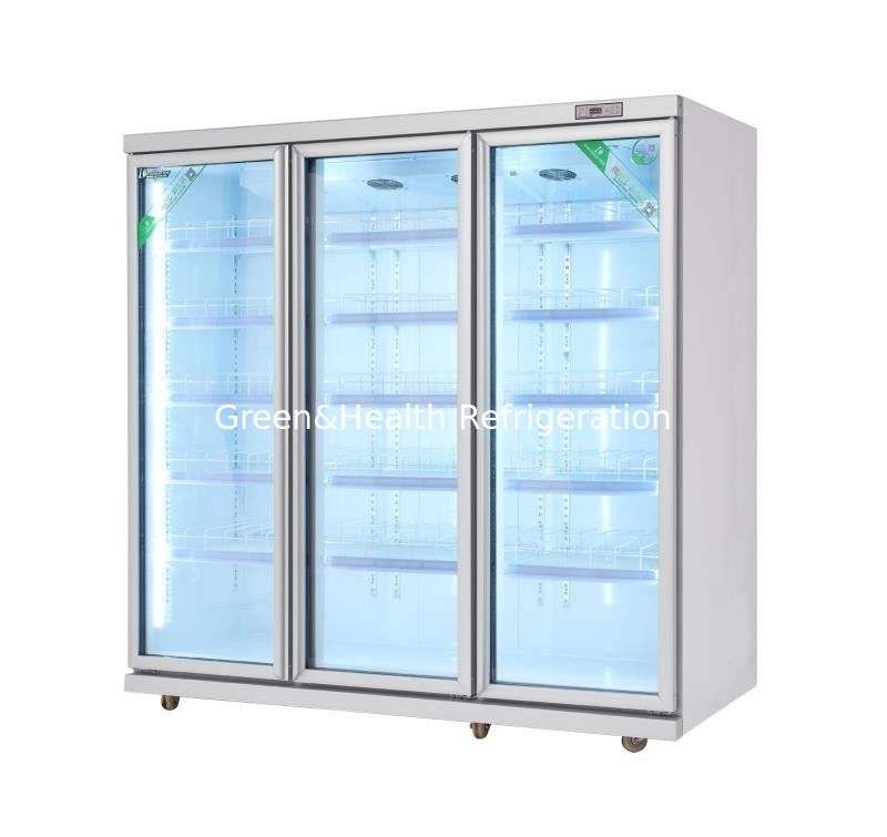 Fan Cooling Commercial Beverage Refrigerator / Supermarket Refrigeration Equipment