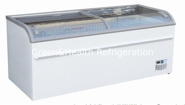 Static Cooling Supermarket Island Freezer For Frozen Food / Grocery Store Fridge