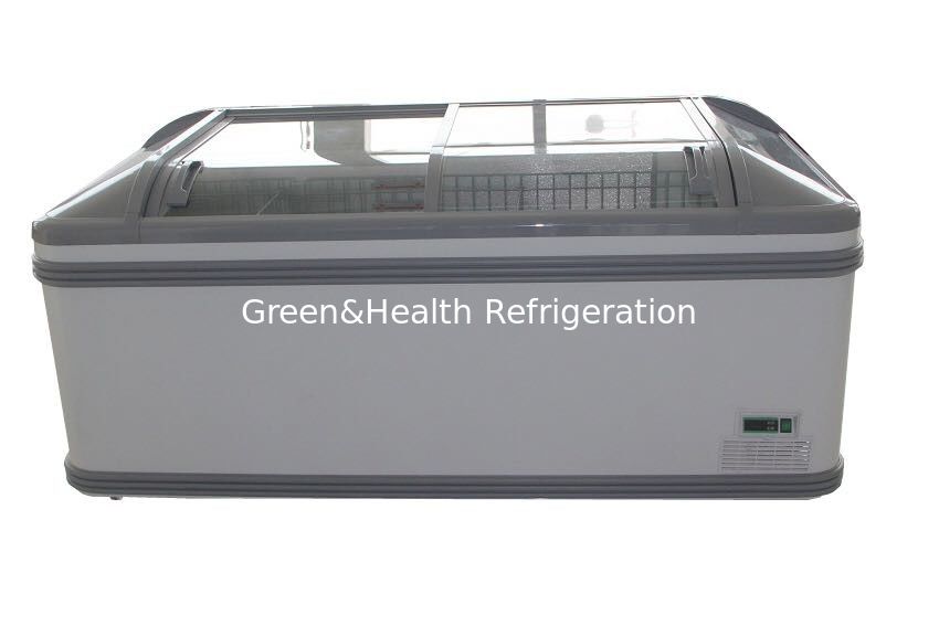 Static Cooling Supermarket Island Freezer For Frozen Food / Grocery Store Fridge