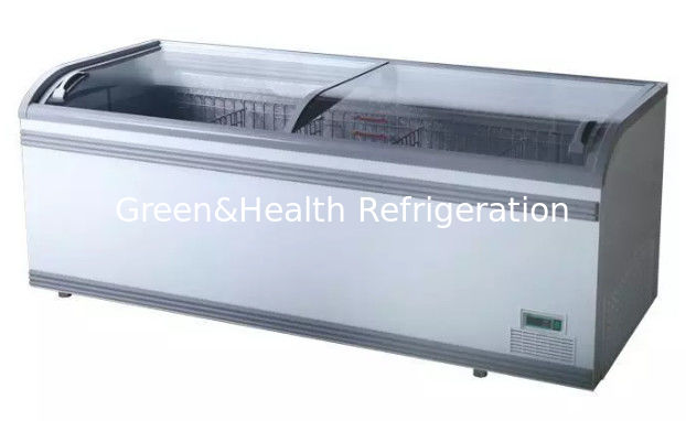 Static Cooling Supermarket Island Freezer For Frozen Food / Grocery Store Fridge