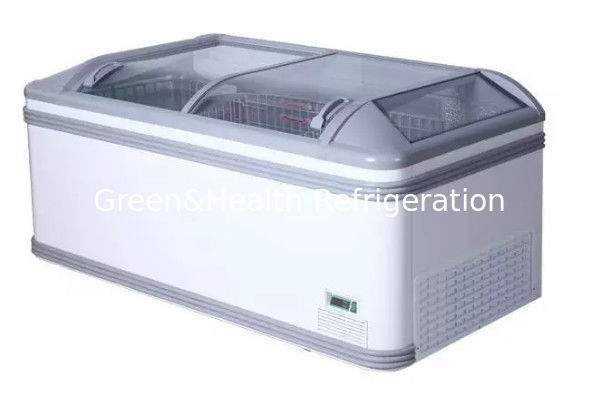 Static Cooling Supermarket Island Freezer For Frozen Food / Grocery Store Fridge