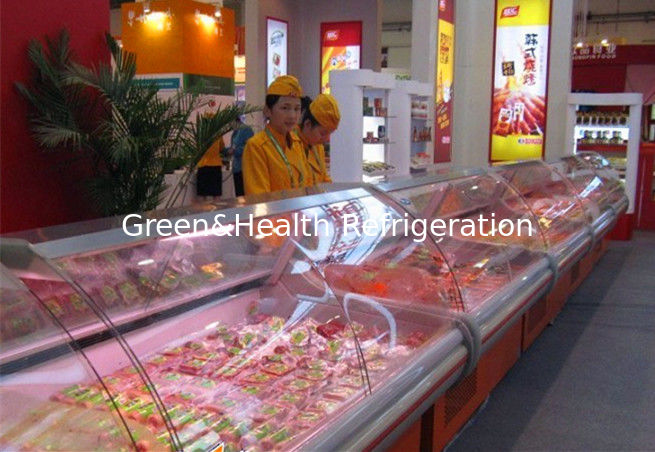 Commercial Deli Display Refrigerator with Fan Cooling Danfoss Compressor and Curved Glass Design